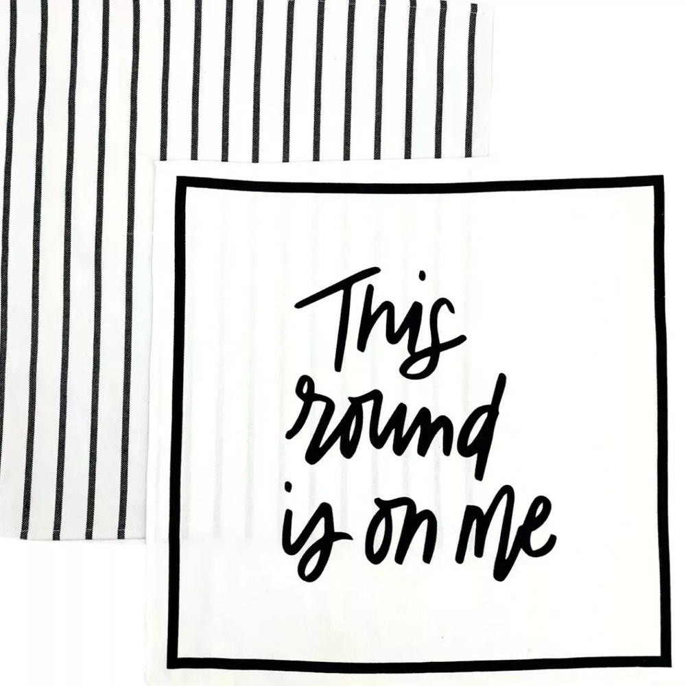 BAR TOWELS NEW 2-Pack 100% Cotton Fun Quote